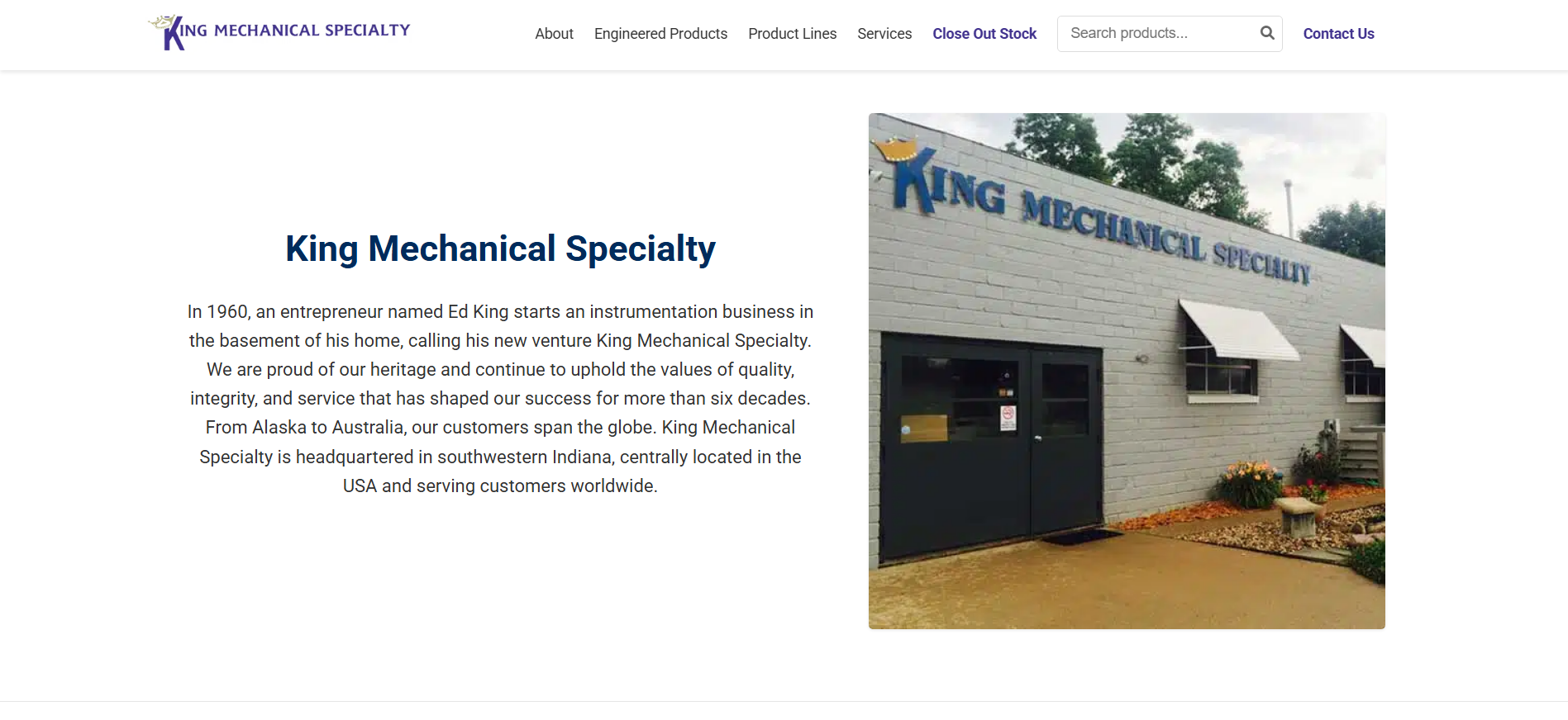 King Mechanical Specialty Website Preview